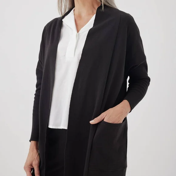 Pact Black Open-Front Cardigan - Picture 4 of 5